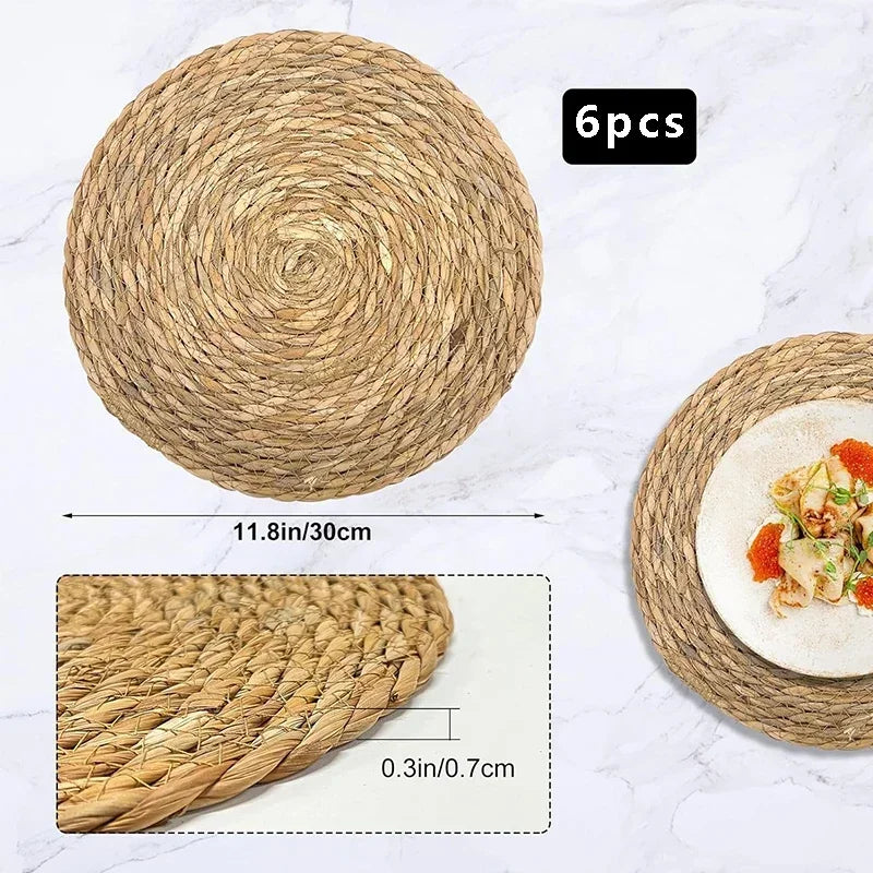 Handwoven Round Placemat Set (6pcs)