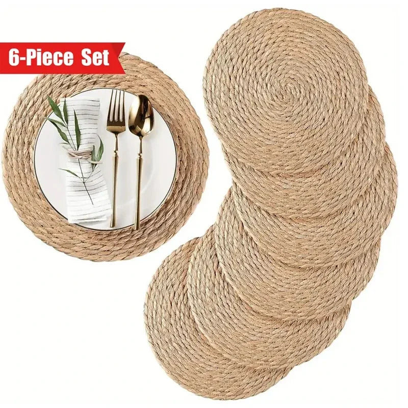 Handwoven Round Placemat Set (6pcs)