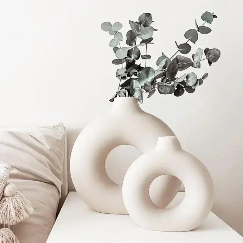 Circular Hollow Ceramic Vase