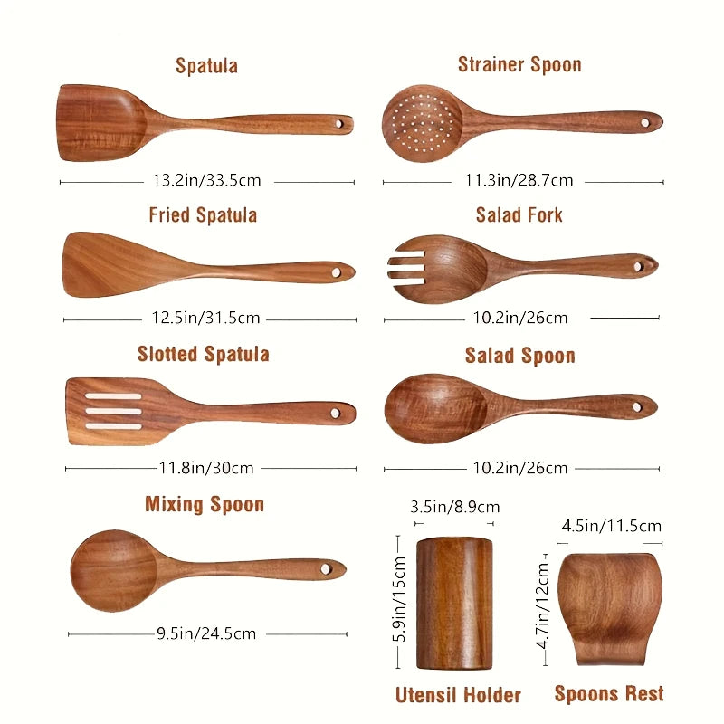 Wooden Kitchen Utensils Set