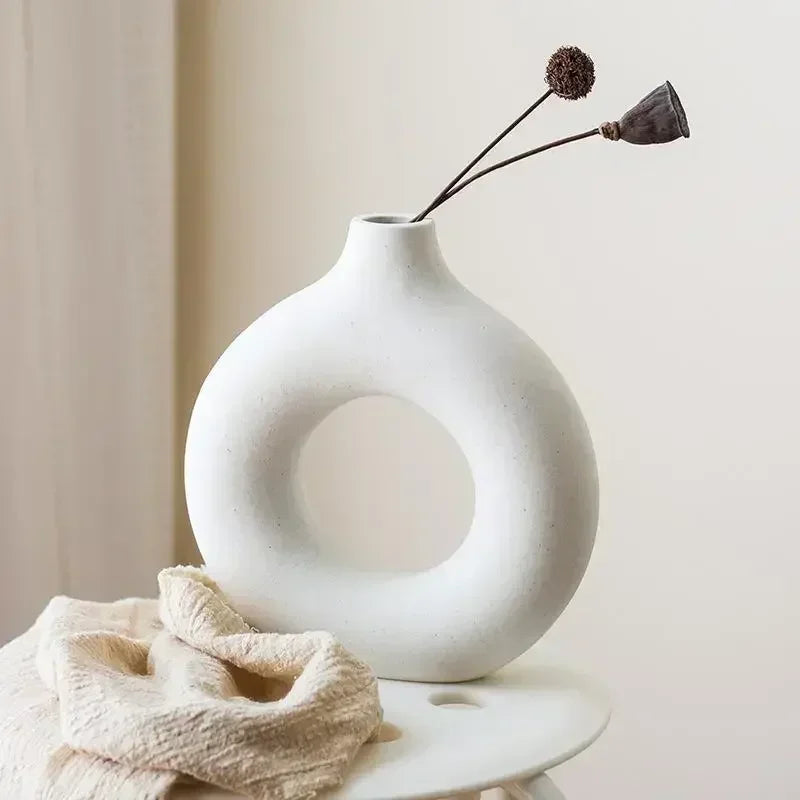 Circular Hollow Ceramic Vase