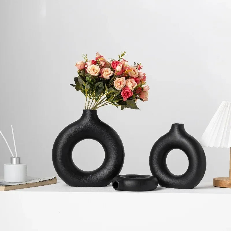 Circular Hollow Ceramic Vase