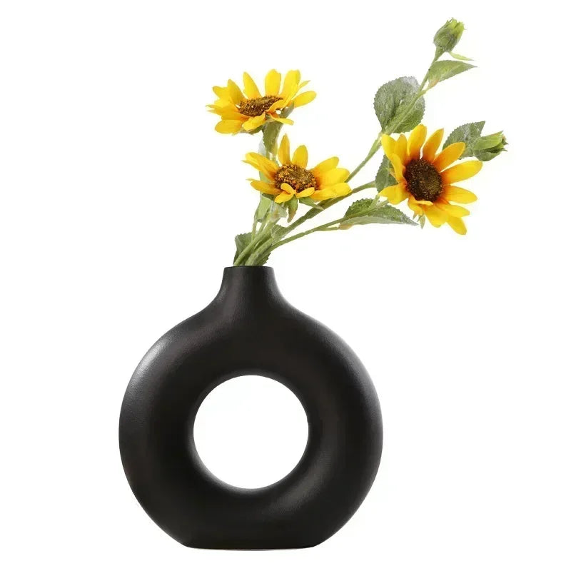 Circular Hollow Ceramic Vase