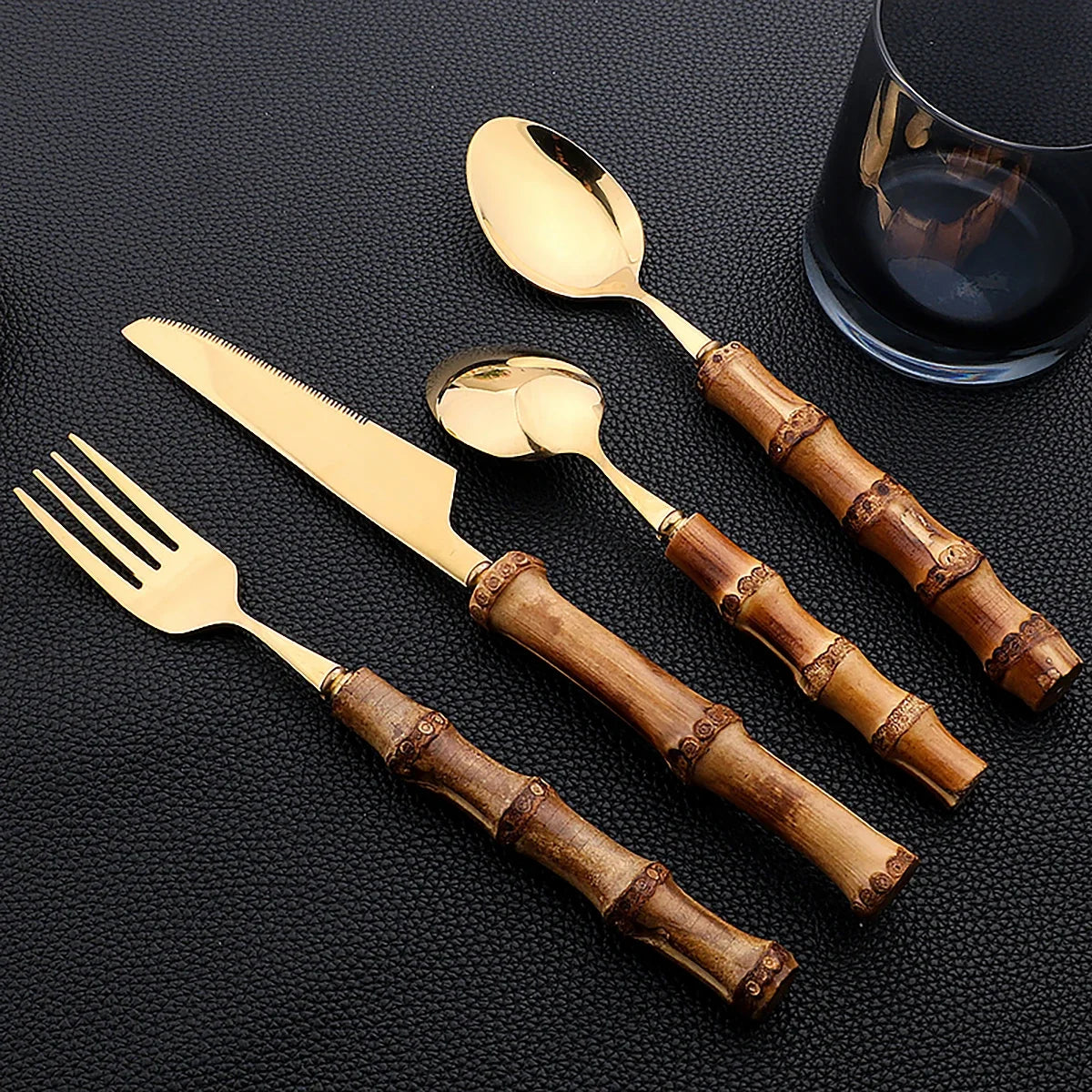 Bamboo Handle Flatware Set (16pcs)