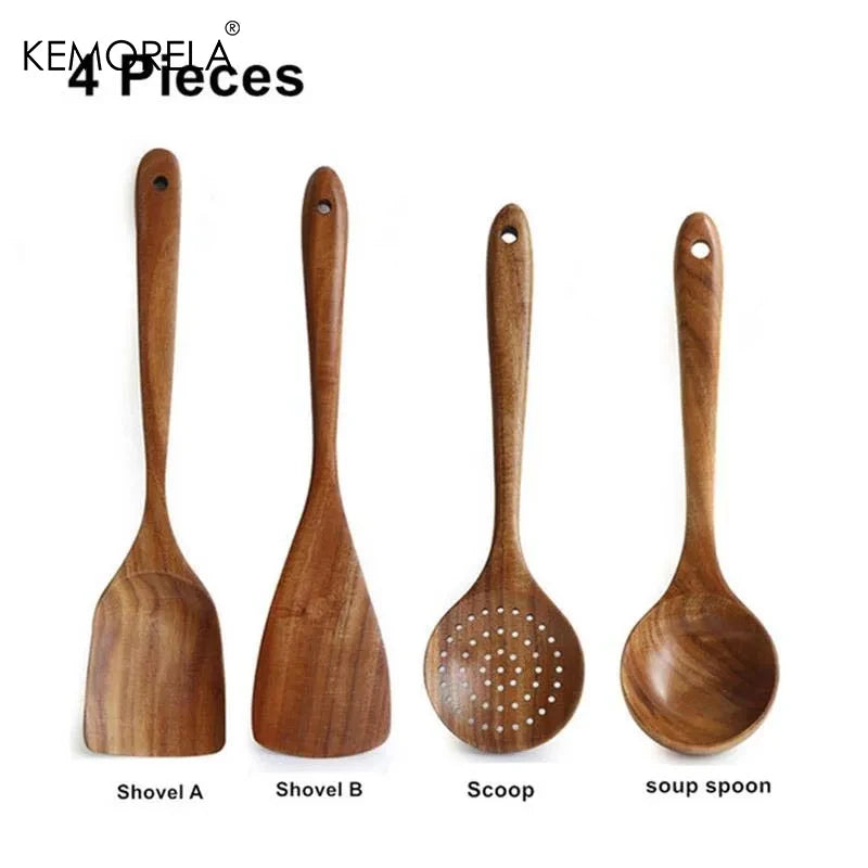 Wooden Kitchen Utensils Set