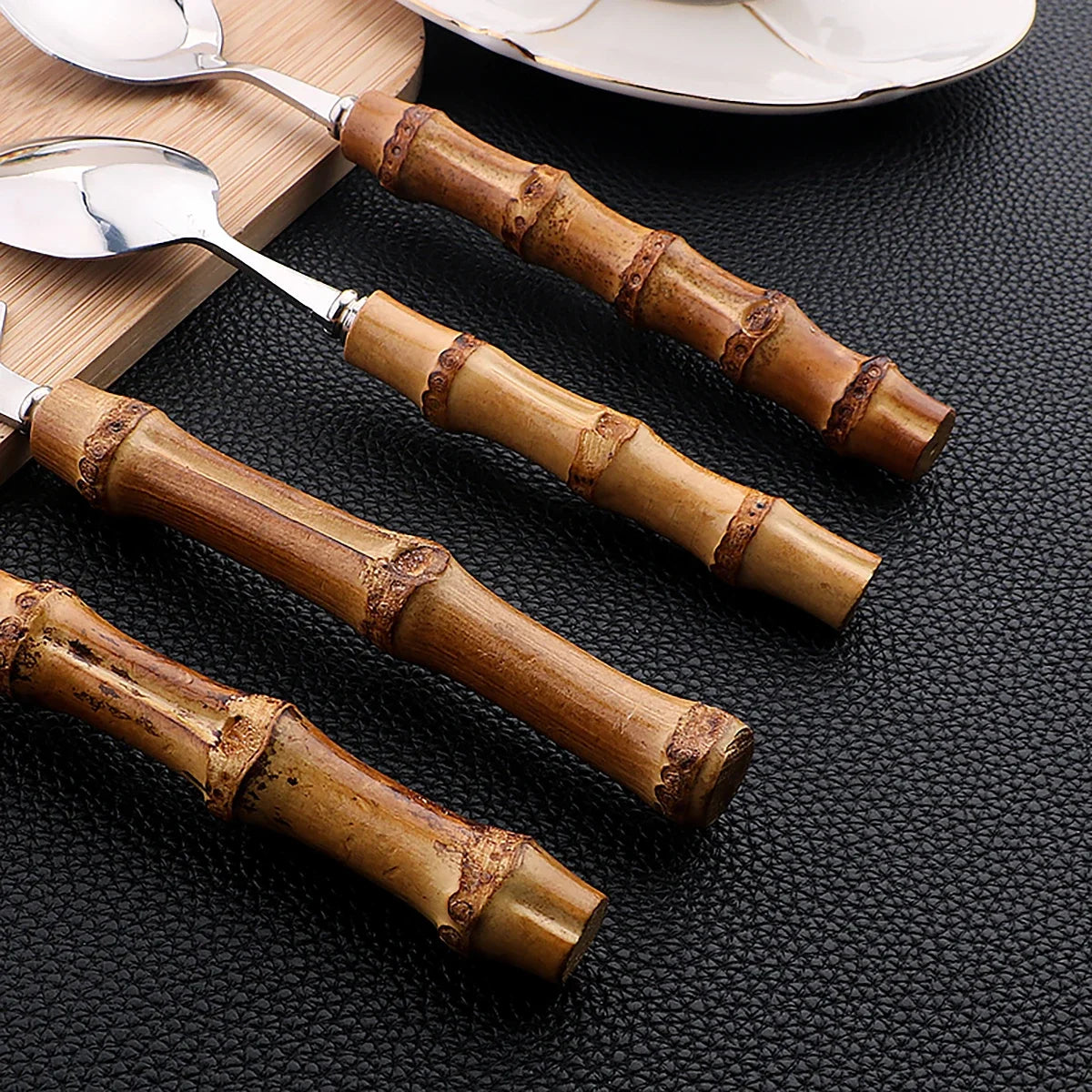 Bamboo Handle Flatware Set (16pcs)