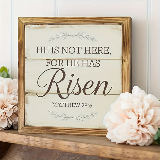 Wooden Easter Sign "He is Risen"